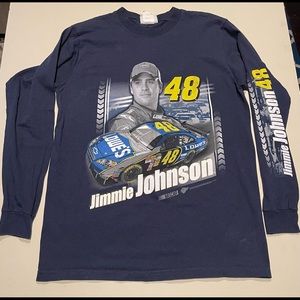 Jimmie Johnson #48 Long Sleeve Shirt Medium Winners Circle NASCAR Blue Lowe's